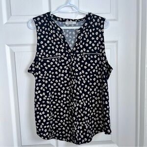 3/25$💥 Mandee top cami tank floral Women XLblack white summer daisy